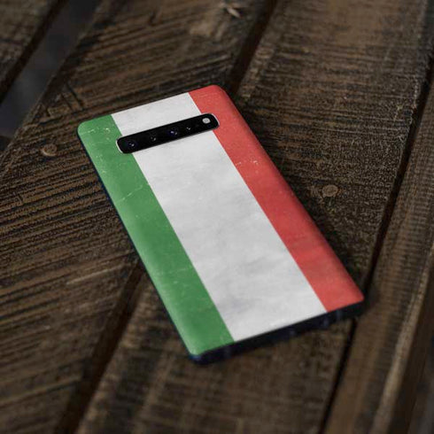 Italy Flag Distressed Galaxy S10 Skin